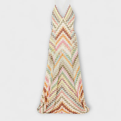Remi - Missoni Colorful Herringbone Pattern Maxi Dress