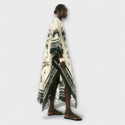 Melissa - Extra-large Flamingo Print Kaftan Maxi Dress