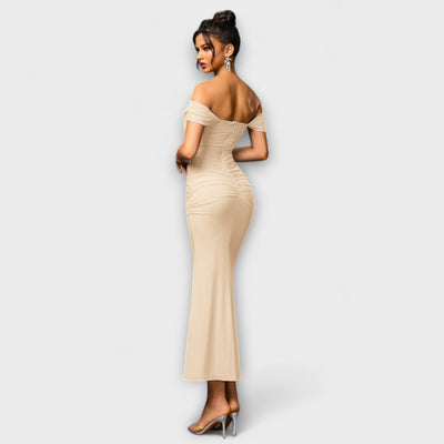 Ione - Off-Shoulder Ruched Bodycon Dress